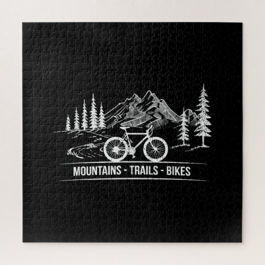 Mountain Trail Bikes - Fietser Fietser Fiets Legpuzzel (Verticaal)