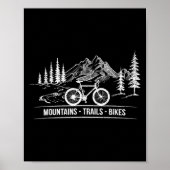 Mountain Trail Bikes - Fietser Fietser Fiets Poster (Voorkant)