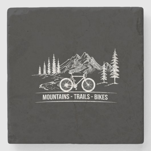 Mountain Trail Bikes - Fietser Fietser Fiets Stenen Onderzetter (Voorkant)