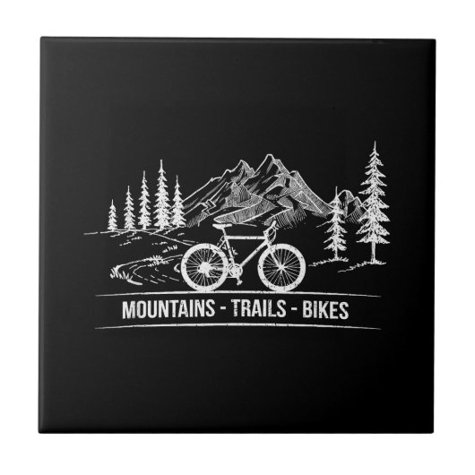 Mountain Trail Bikes - Fietser Fietser Fiets Tegeltje (Voorkant)