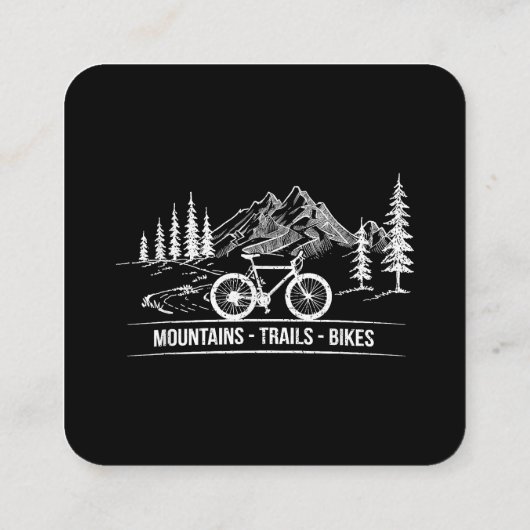 Mountain Trail Bikes - Fietser Fietser Fiets Vierkante Visitekaartje (Achterkant)