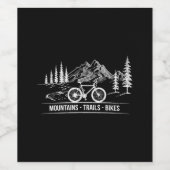 Mountain Trail Bikes - Fietser Fietser Fiets Wijn Etiket (Enkel label)