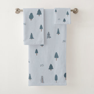 Mountain Tree Blue Bird Boy Badkamer Bad Handdoek