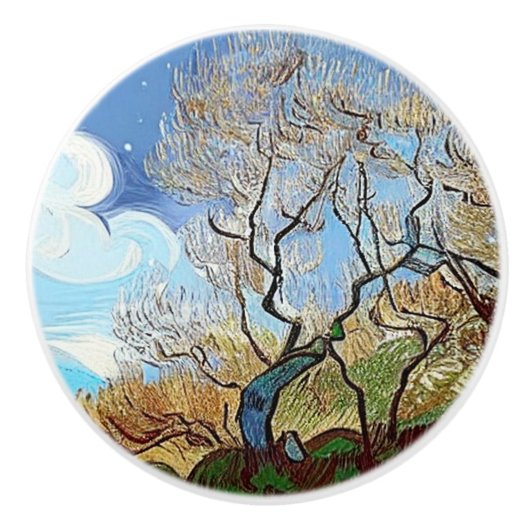  MOUNTAIN  TREE KERAMISCHE KNOP (Voorkant)