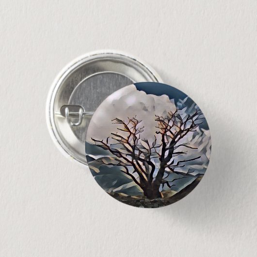 MOUNTAIN TREE RONDE BUTTON 3,2 CM (Voorkant /achterkant)