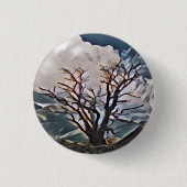 MOUNTAIN TREE RONDE BUTTON 3,2 CM (Voorkant)