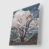 MOUNTAIN TREE VIERKANTE KLOK (Hoek)