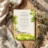 Mountain Trees Forest Rustic QR Code Wedding Kaart