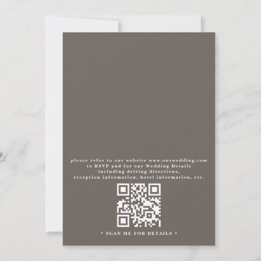 Mountain Trees Forest Rustic QR Code Wedding Kaart (Achterkant)
