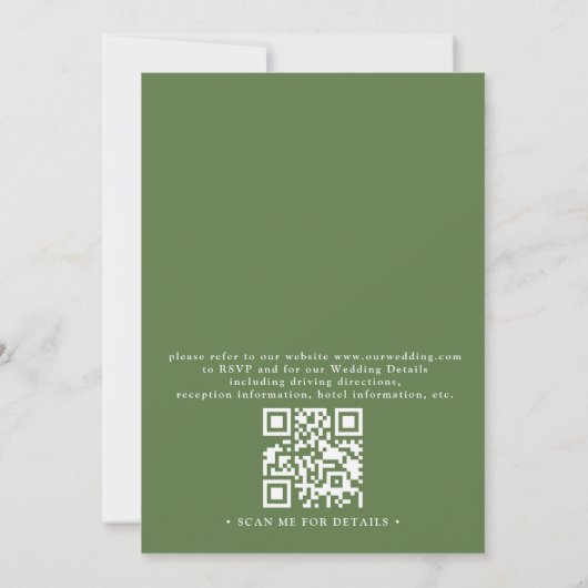 Mountain Trees Pine Forest Rustic QR Code Wedding Kaart (Achterkant)