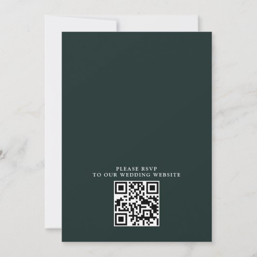 Mountain Trees Pine Rustic Budget QR Code Wedding Kaart (Achterkant)