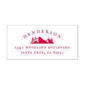 Mountain & Trees Rustic Family Name Return Address Zelfinktende Stempel (Design)