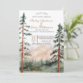 Mountain Uitzicht bruiloft uitnodigingen (Staand voorkant)