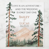 Mountain Uitzicht bruiloft wijnlabels Wijn Etiket (Enkel label)