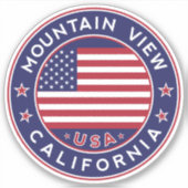 Mountain Uitzicht Californië, Mountain Uitzicht Sticker (Voorkant)