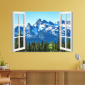 Mountain Uitzicht Fake Window Home Kantoor Canvas Afdruk (Insitu (Woonkamer))