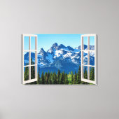 Mountain Uitzicht Fake Window Home Kantoor Canvas Afdruk (Voorkant)