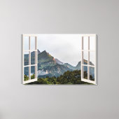 Mountain Uitzicht Fake Window Home Kantoor Canvas Afdruk (Voorkant)