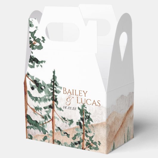 Mountain Uitzicht Favor Boxes Bedankdoosjes (Geopend)