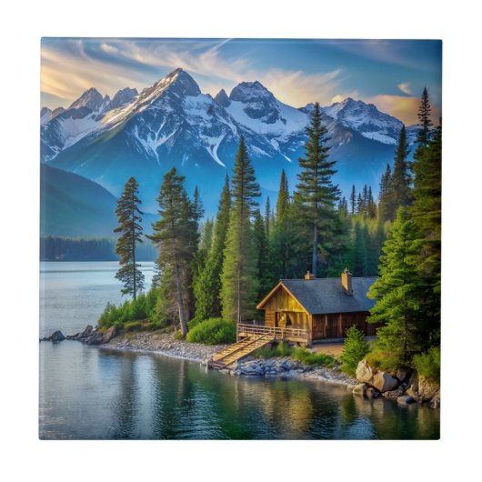 Mountain Uitzicht Keramische Tegel Tegeltje (Voorkant)