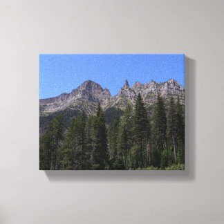 Mountain uitzicht Lake Kootenai Uitgerekt Canvas P Afdruk