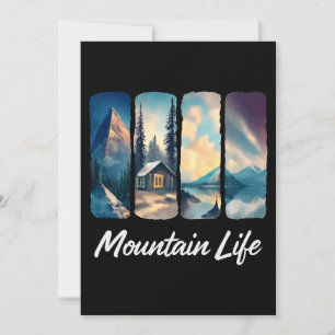 Mountain Uitzicht met Forest Cabin en Lake Kaart