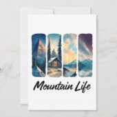 Mountain Uitzicht met Forest Cabin en Lake Kaart (Voorkant)