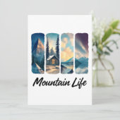 Mountain Uitzicht met Forest Cabin en Lake Kaart (Staand voorkant)