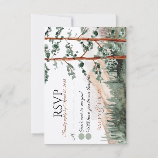 Mountain Uitzicht RSVP-kaarten Kaart (Voorkant)