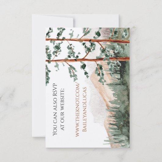 Mountain Uitzicht RSVP-kaarten Kaart (Achterkant)