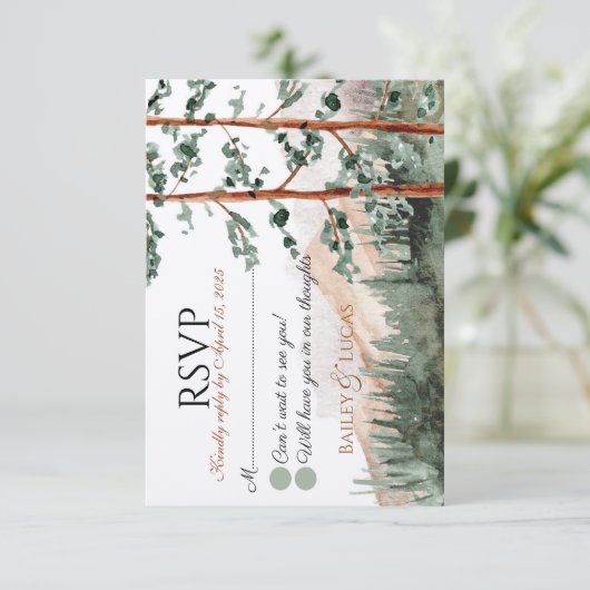 Mountain Uitzicht RSVP-kaarten Kaart (Staand voorkant)