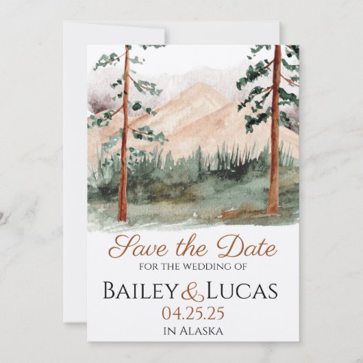 Mountain Uitzicht Save the Date (Voorkant)
