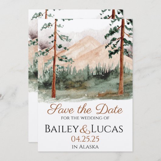 Mountain Uitzicht Save the Date (Voorkant / Achterkant)