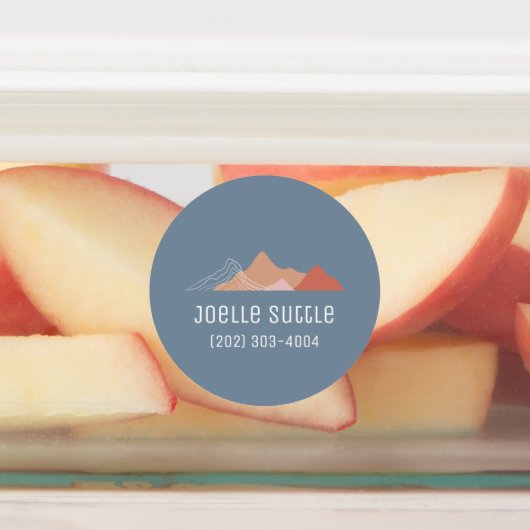 Mountain Uitzichten Circle Sticker Naam Labels (Aangebracht)