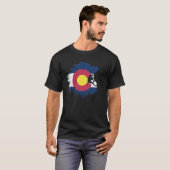 Mountain US Colorado Flag Boulder Rock Cli T-shirt (Voorkant volledig)