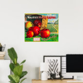 Mountain Valley Apple LabelHamilton, MT Poster (Thuiskantoor)