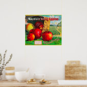 Mountain Valley Apple LabelHamilton, MT Poster (Keuken)