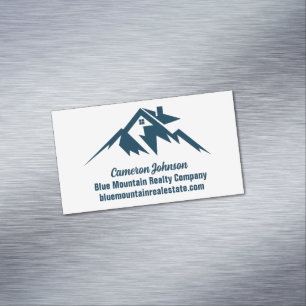Mountain Vastgoedbedrijf Custom Blauwe Witte Magnetisch Visitekaartje