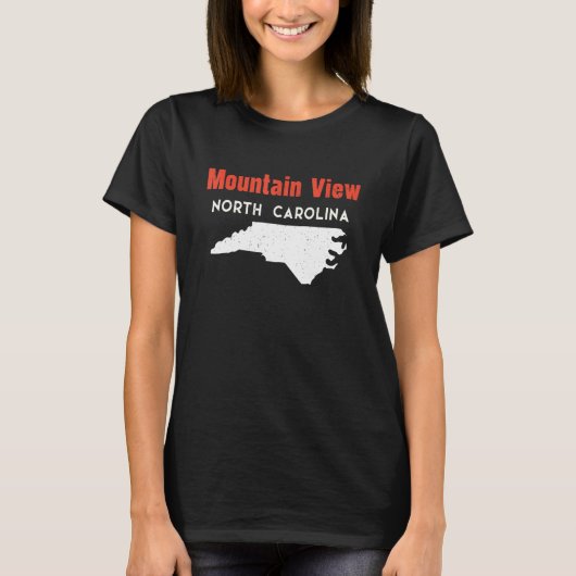 Mountain View and Bayshore North Carolina USA Stat T-shirt (Voorkant)