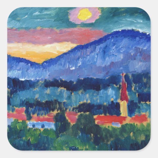 Mountain Village, 1910 Vierkante Sticker (Voorkant)
