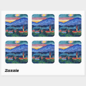 Mountain Village, 1910 Vierkante Sticker (Vel)