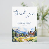 Mountain Village Colorado zomerlandschap bruiloft Bedankkaart (Staand voorkant)