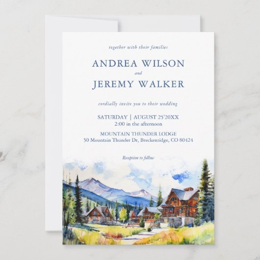 Mountain Village Colorado zomerlandschap bruiloft Kaart (Voorkant)