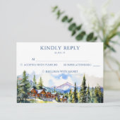 Mountain Village Colorado zomerlandschap bruiloft RSVP Kaartje (Staand voorkant)