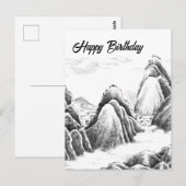 Mountain Village - Ink Briefkaart (Voorkant / Achterkant)