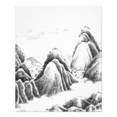 Mountain Village - Ink Foto Afdruk (Voorkant)
