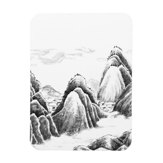 Mountain Village - Ink Magneet (Verticaal)