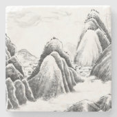 Mountain Village - Ink Stenen Onderzetter (Voorkant)