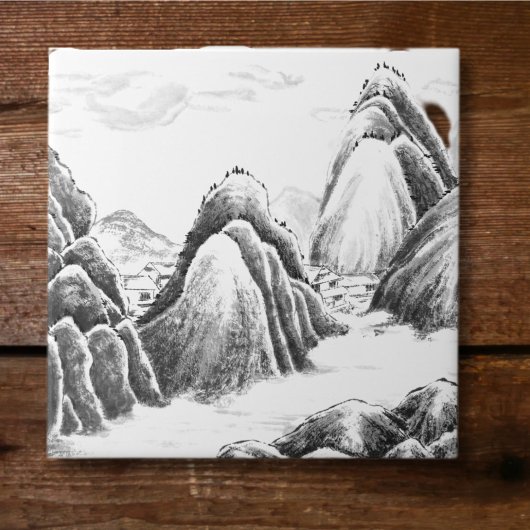 Mountain Village - Ink Tegeltje