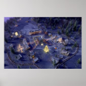 Mountain Village kerstprint Poster (Voorkant)